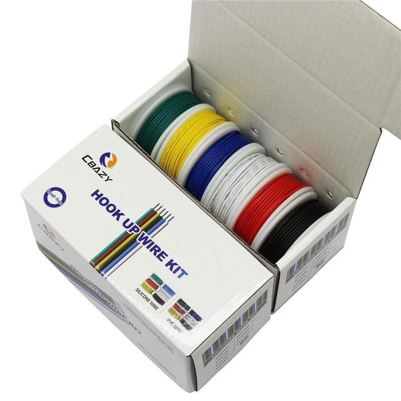 CBAZY Hook up Stranded Wire Kit 20 Gauge 6 Colors 19.6 feet Each Electrical Wire 20 AWG PVC Wire - Image 3